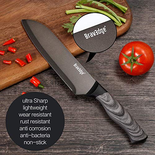 image for Bravedge Kitchen Knife Chef Knife Versatile Cooking Santoku Knife with