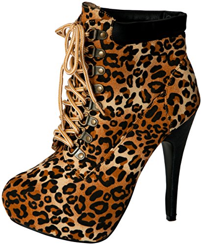 Jjf shoes women s high heel almond toe lace up ankle synthetic bo…
