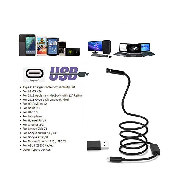 8mm 2MP 8LED 3M Android-Telefon USB Typ C USB-C Endoskop-Mikrokameras – Bild 6