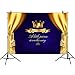 GenericABCDEFG Mehofoto Royal Blue Baby Shower Backdrop Gold Crown Photo Background for Little Prince 7x5 Professional Customized Photography Backdrops for Newborn Baby Birthday