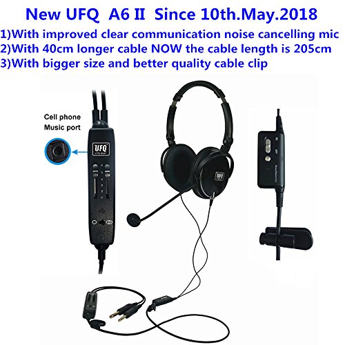 UFQ A6 ANR Aviation Headset-the Lightest ANR Aviation Headset in the World More Comfortable Clear Communication Great Sound Quality for Music with MP3 Input Free With A Bluetooth Adapter and A bag Now - Thumbnail 7