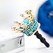 3.5mm 1 pcs Golden with White/Blue /Purple Rhinestone Noble Crown Shinning Crystal Cute Princess Dust Plug Phone Headset Dust Plug Anti Dust Earphone Jack Plug Stopper Cap Cellphone Charm for iPhones