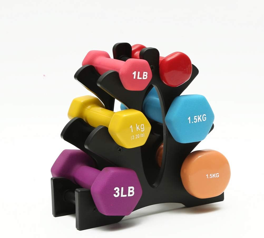 KUTO 3 Tier Dumbbell Rack, Dumbbell Storage Rack Home Dumbbells Stand, PP Plastic Dumbbell Holder Fitness Equipment Accessories for Small Dumbbells