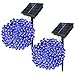 Dolucky Solar Christmas Decorations Lights, 72ft 2-Pack Solar Christmas Lights Outdoor Waterproof, 8 Modes Solar Lights String Waterproof Outdoor for Balcony Wedding Yard Fence (Blue, 200Led)