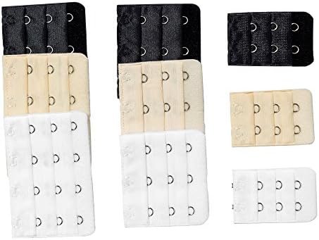 Bra Extender, 2-Hook/3-Hook/4-Hook3 Rows, Multi-color, Brassiere Extension, 9pcs-Pack