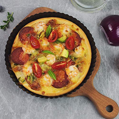 Removable Loose Bottom Quiche Pan, Non-stick Tart Pie Pan, Round Bakeware 8.5-Inches