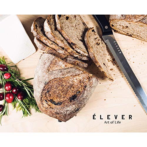 Elever Knife Set - Kitchen Knife Set with Block, 13 Kitchen Knives with Knife Sharpener, Chef Knife, Kitchen Scissors, Steak Knives. Modern Knives Kitchen Set, House Kitchen Decor, Cutlery Set Gift