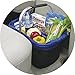 Marbrasse Collapsible Market Basket, Reusable Grocery Shopping Bag, Picnic Tote with Strong Aluminum Frame and Handles, Reinforced Bottom, Durable Polyester Fabric and Drawstring Closure