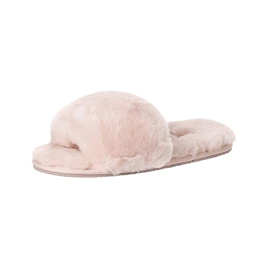 soxo Lammfell Hausschuhe Damen | Frauen Warme Fluffy Pantoffeln | Bequeme Fellhausschuhe in Rosa Farbe (2 Farbe)