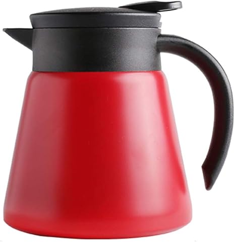 Amazon ステンレスポット600ml 保温卓上ポット レッド コーヒーサーバー お茶 一人用 二人家族 オフィス 24時間持続保温 保温卓上ポット オンライン通販
