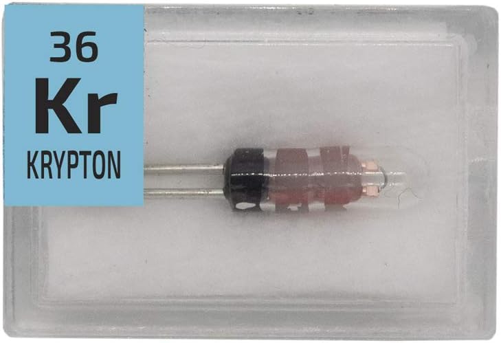 Krypton Gas Bulb Ampoule Element Sample in a Mini PEGUYS Periodic Element Tile.