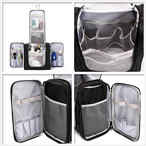 Large Hanging Travel Toiletry Bag for Men and Women Waterproof Makeup Organizer Bag wash bag Shaving Kit Cosmetic Bag for Accessories, Shampoo,Bathroom Shower, Personal Items Black 5 Large Hanging Travel Toiletry Bag for Men and Women Waterproof Makeup Organizer Bag wash bag Shaving Kit Cosmetic Bag for Accessories, Shampoo,Bathroom Shower, Personal Items Black