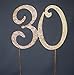 Premium Metal Number 30 Birthday Gold Rhinestone Gem Cake Topper. 30th Bday or Anniversary Party Keepsake and Decoration. Sparkling, Crystal and Diamond Style Bling Is a Great Centerpiece. (30th Gold)