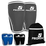 Knee Sleeve (Pair) Squat Knee Support & Compression for Powerlifting, Weightlifting, Crossfit WOD, Bodybuilding – Extra Thick 7mm Neoprene Knee Sleeves – Both Men & Women (Gray, Large)