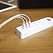 Poweradd 3-Outlet Power Strip 5-foot Heavy Duty Extension Cord with 3 USB Charging Ports, White