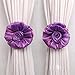 DZT1968®1 Pair Rose Flower Window Treatment Curtain Holdback Decor Tieback (Purple)