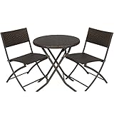 Best Choice Products 3pc Rattan Patio Bistro Set Hand Woven Furniture