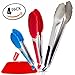 Stainless Steel Kitchen Tongs Set, of 3 - 7, 9, 12 Inch,Kitchen Mat,Best For Cooking, BBQ Grill, Salad and Serving ,Locking Tongs With Silicone Tips, Extra Heavy Duty