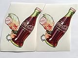 2 Vintage Coca-Cola Sprite Boy with Bottle Die Cut Decals