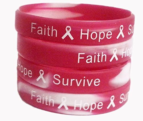 Hope, Strength, Courage, Breast Cancer Awareness Support ~ Sets of 10 Bracelets