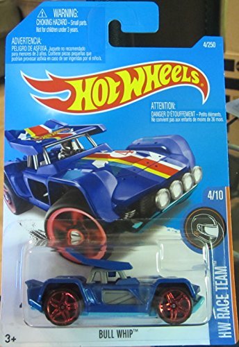 Bull Whip Hot Wheels 2016 HW Race Team #4/10 1:64 Scale Collectible Die Cast Metal Toy Car Model #4/250 on International Card