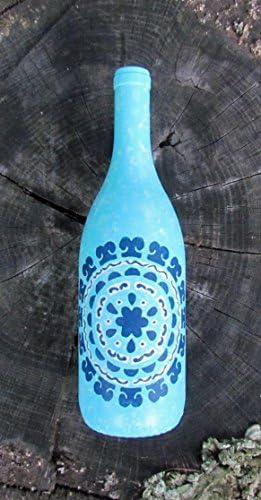 Hand-painted recycled glass Olive Oil Dispenser