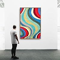 Framed Canvas Wall Art Color Block Canvas Prints Home Artwork Decoration for Living Room,Bedroom - 16x24 inches
