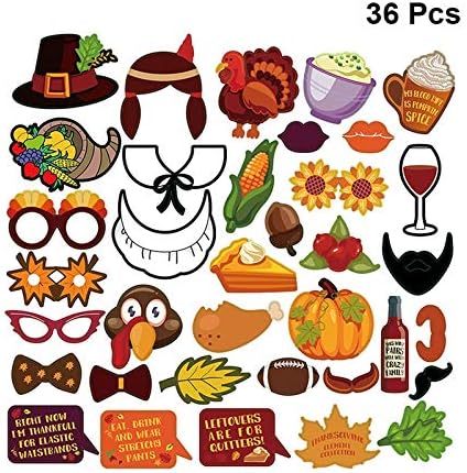 Funny Hat - 36x Photo Props Farm Thanksgiving Day Maple Turkey Givethanks Party - Decorations Party Party Decorations Cloth Turkey Pirate Supply Autumn Pillow Shirt Baby Shower Drink Thank