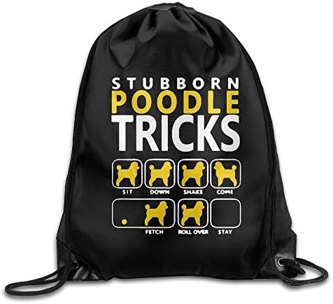 Sports Poodle Tricks Stubborn Edition Dog Drawstring Backpack Bag