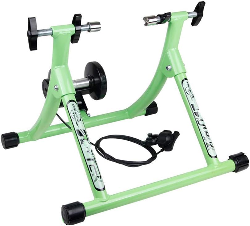 Indoor Cycle Trainer Stand Wire-controlled Indoor Mountain Road Training Platform Turbo Trainer,Variable Resistance Indoor Bike Trainer For Road Home Bike Trainer ( Color : Green , Size : 26-28' )