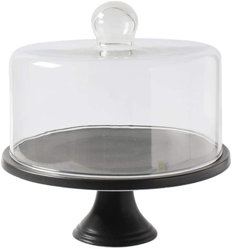 XZGTableware Ceramic Cake Stand, Black Party Cake Dome The Mall Cake Display Stand Fruit Tray