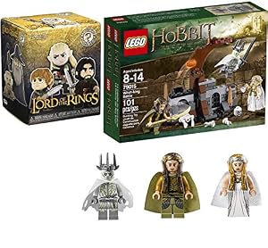 Image of Funko LOTR Vinyl Minis Figure Lord of The Rings Blind Box Fantasy Bundled with The Hobbit The Crown for The Witch-King Buildable Figure Battle of The Five Armies Collectors Box 2 Items Pack