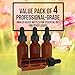 Nylea 4 Pack Essential Oil Dropper Bottles - Round Boston Empty Refillable Amber Bottle with Glass Dropper for Liquid Aromatherapy Fragrance Lot - (1/2 oz) 15ml