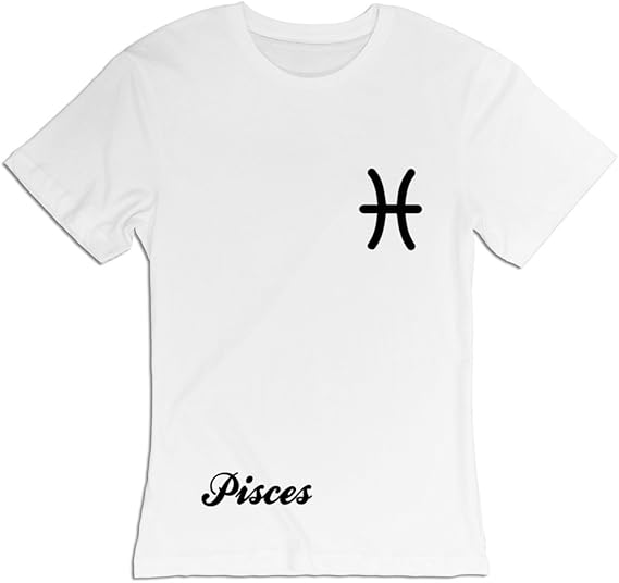 Amazon Aethertime レディース 星座 魚座 シンプル マーク シャツ White Tシャツ カットソー 通販