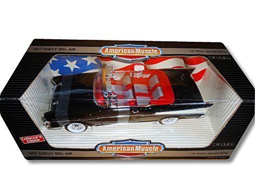 Ertl American Muscle Onyx Black 1957 Chevy Bel Air Convertible 1:18 Scale Die Cast Model.