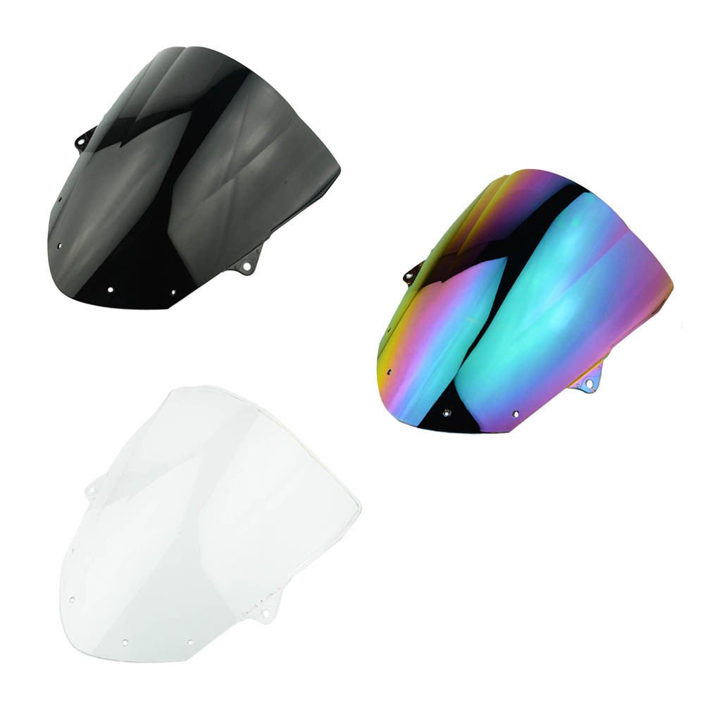 Beautyexpectly Motorcycle Windshield Screen Panel Cowl Fairing Windshield WindScreen Double Bubble For kawasaki Ninja ZX6R ZX 6R 2009-2016 2010 2011 2012 2013 2014 2015 (Iridium)