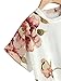MAKEMECHIC Women's Short Sleeve Casual Floral Print Blouse Tops White XL