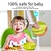 Baby Toddler Feeding Set - BPA Free Silicone Adjustable Bib Plates Bowls Spoons - Divided Plate Suction Bowl & Soft Spoon Teether- Self Feed, Easy Clean,Safe for Children, Waterproof Spill Resistant