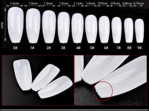 image for Bekith 1000 PCS Coffin Nails Long Ballerina Fake Nail Tips White Full 