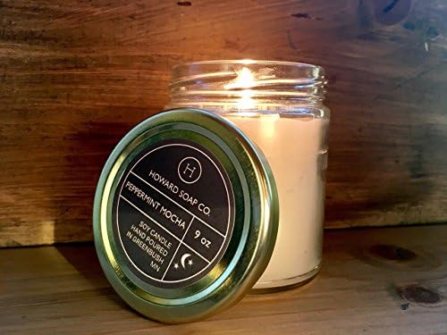 Handpoured Soy Blend Candle 9oz | Peppermint Mocha