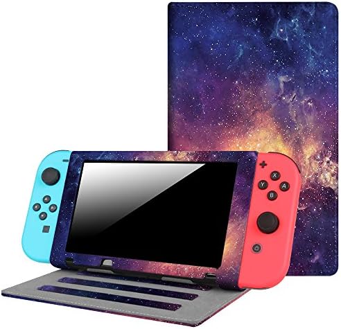 Fintie Case for Nintendo Switch - Premium PU Leather Multiple Angle Stand [with Game Cartridge Holders] Protective Cover for Nintendo Switch 2017 - Galaxy