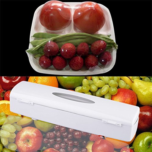 Kitchen Plastic Food Cling Wrap Foil Dispenser Cutter Preservative Film Tool - Thumbnail 3