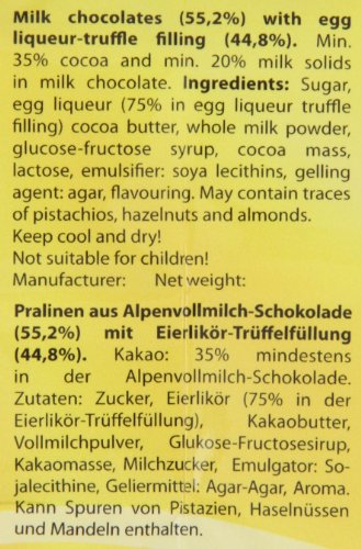 RCP Verpoorten Minis, Eierlikör-Trüffel, Alpenmilch-Schokolade, Flüssige Füllung, Alkoholhaltig, Tolles Geschenk, 110 g – Bild 4