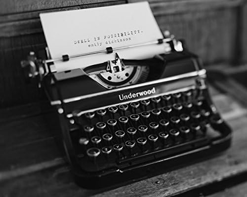 Inspirational Gifts for Graduation, Dwell in Possibility, Positive Life Quote Typewriter Print