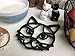 Cat Trivet - Black Cast Iron for Hot Dishes & Pots on Kitchen & Dining Table | Metal Cat Face Trivet with Feet Protect Countertops | Cat Lover Gifts & Wall Decoration 6.5