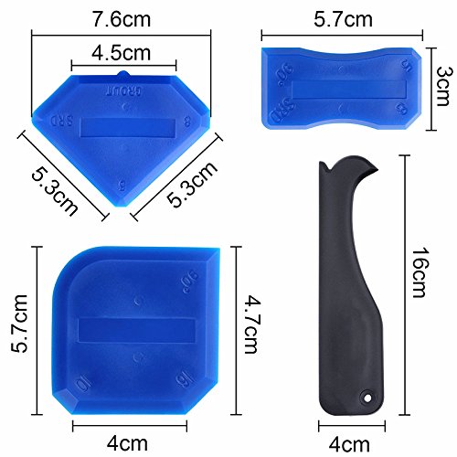 4 Pcs Corner Angle Glass Scraper Caulk Hand Applicator Finishing Tool Kit Joint Sealant Silicone Putty Grout Smoothing Tool Set Remover