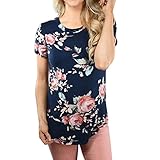 HOT Sale!Women T-Shirt,Canserin Womens Fashion Floral Print Short Sleeve T-Shirt Blouse Tops