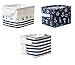 Lannu Nautical Fabric Storage Baskets Bins Cloth Collapsible Organizers Box Beach Anchor Nursery Toys Basket Shelves & Desks Pack 3