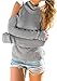 Simplee Apparel Women's High Neck Cold Shoulder Cable Knitted Sweater Pullover