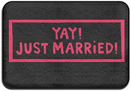 Just Married Front Door Anti-Bacterial Doormat 23.6 X 15.7 Inches